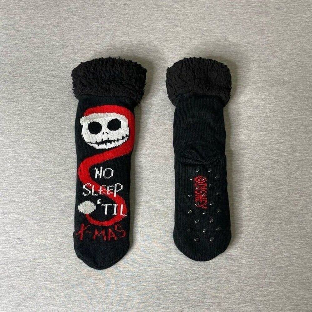 Disney Nightmare Before Christmas Women's Holiday Long Cozy Warmer Slipper Socks